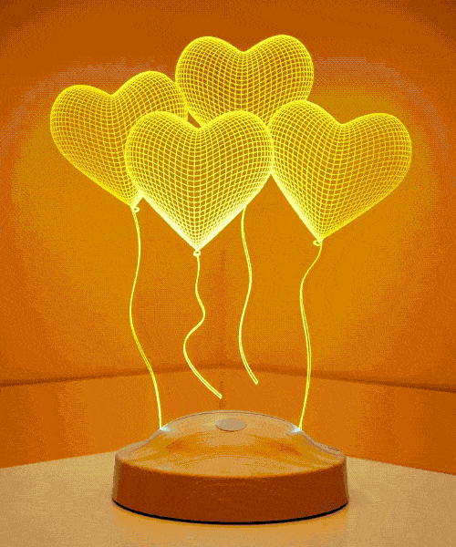 Flying Hearts LED Lamp